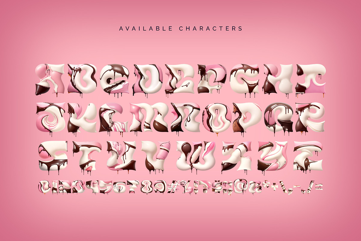 Strawberry Milk - Color Bitmap Font, a Symbol Font by Gleb Guralnyk (Photo 4 of 4)