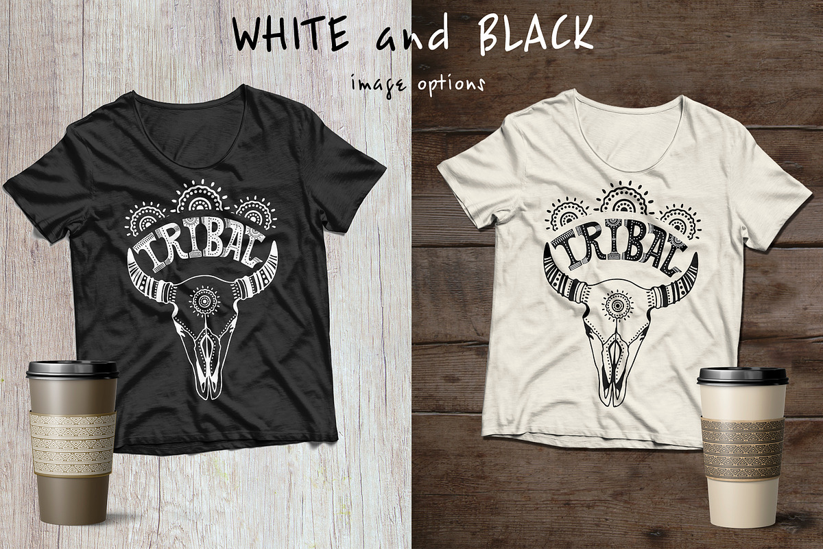 Tribal skull & feathers, a Decorative Illustration by Live line (Photo 5 of 5)