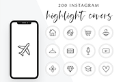 200 Instagram Story Highlight Covers, a Social Media Template by Blog&Glow (Thumbnail 1 of 4)