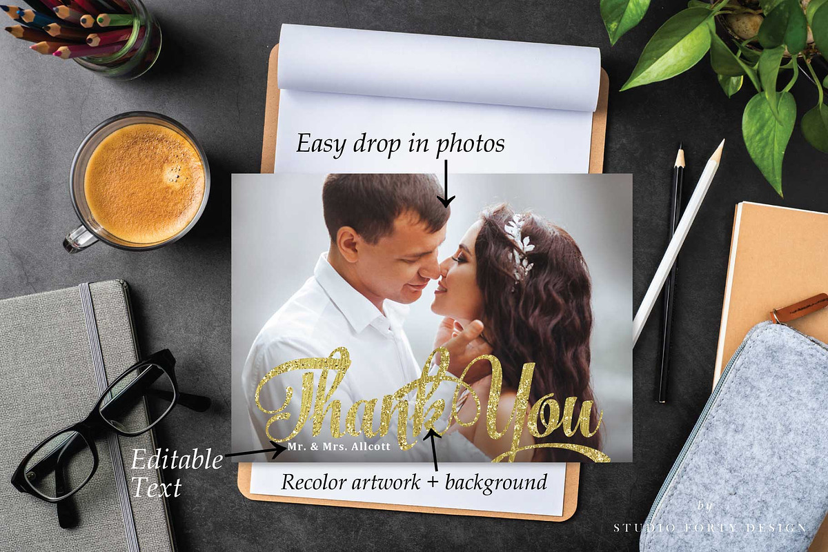 Glamorous Thank You TY105, an Invitation Template by Studio Forty Design (Photo 3 of 4)