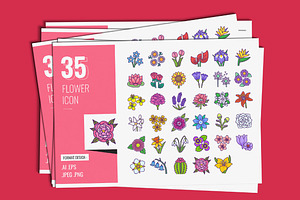 Flower Icon Set, an Icon by shin_std