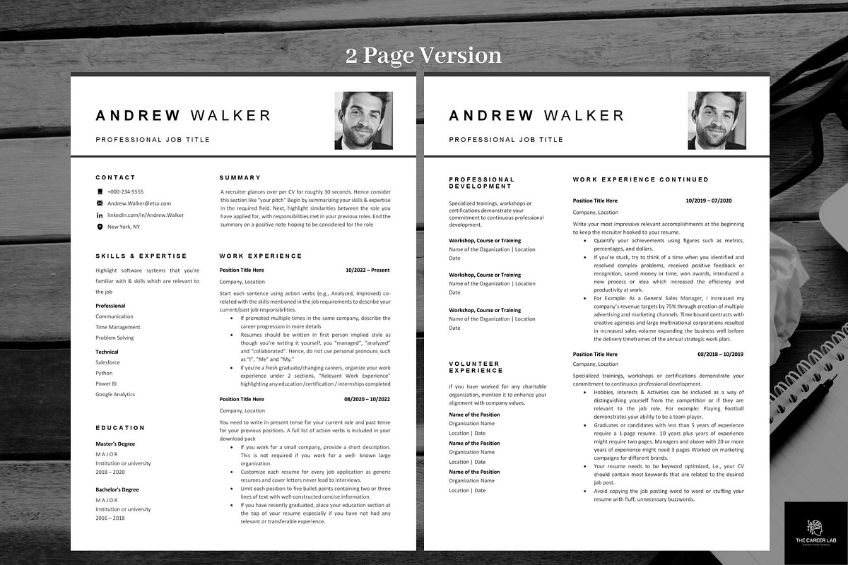 Resume/CV with Photo template, a Resume Template by The Career Lab (Photo 4 of 10)
