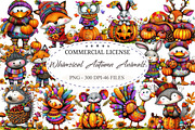 Whimsical Autumn Animals Clipart, a Seasonal Illustration by designcity5 (Thumbnail 1 of 5)