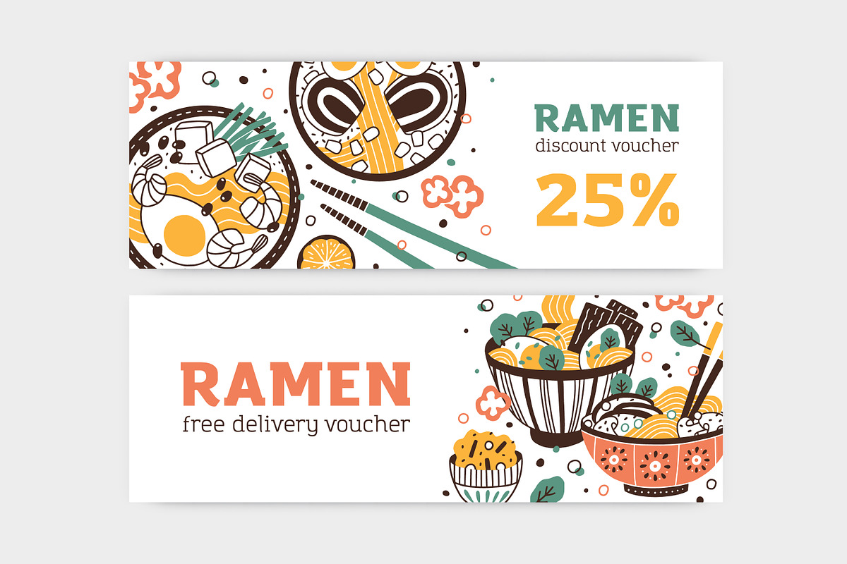 Banners for ramen shop, a Food Illustration by Good Studio (Photo 1 of 3)