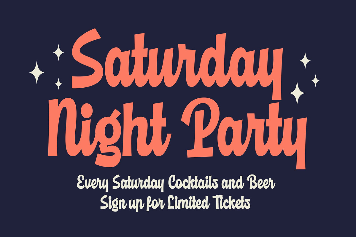Richale a Bold Retro Script Font, a Script Font by Blankids Studio (Photo 7 of 12)