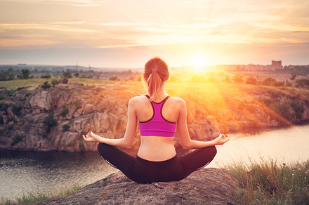 Young woman practicing yoga stock photo containing fitness and woman, a Sports & Recreation Photo by den-belitsky