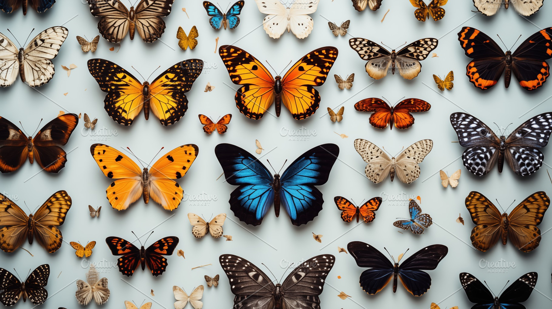 A collection of colorful butterflies, a Nature Photo by Textures & Backgrounds