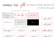 50 Piece Blog Kit Marble & Rose Gold, a Templates & Theme by Inky Jar Design Studio (Thumbnail 3 of 6)