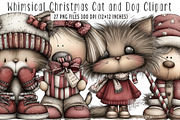 Whimsical Christmas Cat and Dog PNG, an Illustration by SinaCreation (Thumbnail 1 of 7)
