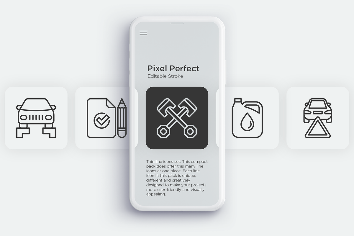 Car Service 20 Pixel Perfect Icons, an Outline Icon by Alex Blogoodf (Photo 3 of 11)