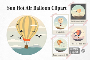 Bird Hot Air Balloon Clipart, a Graphic by Artnoy