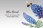 Blue Bonnet Flower Clipart Bundle, a Decorative Illustration by Dream Floral Clipart (Thumbnail 9 of 9)