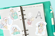 Travel girl, cute girl clipart, an Illustration by Kate Snitser (Thumbnail 2 of 4)