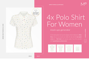 Women Polo Ghost Mock-ups FREE DEMO