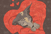 Happy Sphinx Cat Illustration, an Illustration by barsrsind (Thumbnail 2 of 4)