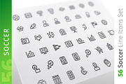 Soccer Line Icons Set, an Outline Icon by Voysla's Shop (Thumbnail 1 of 4)