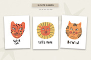 Wild Cats Clipart Set, an Animal Illustration by Irina Ostapenko (Thumbnail 2 of 6)