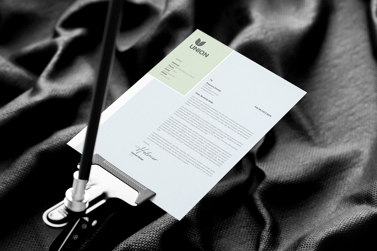 Minimalist Corporate Letterhead, a Stationery Template by AyshaCanvas (Photo 3 of 3)