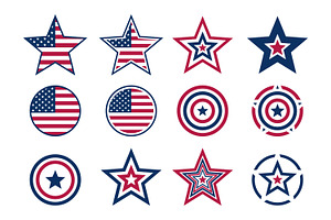 Collection of patriotic symbols, a Duotone Icon by Saba Vector
