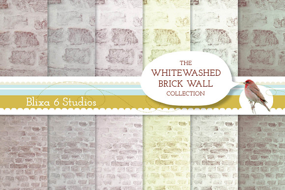 Whitewashed Brick Wall Backgrounds preview 4