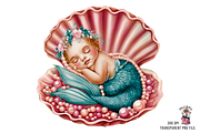 Mermaid PNG, Sea Shell PNG Bundle, a Graphic by Clipart Bloom (Thumbnail 9 of 14)