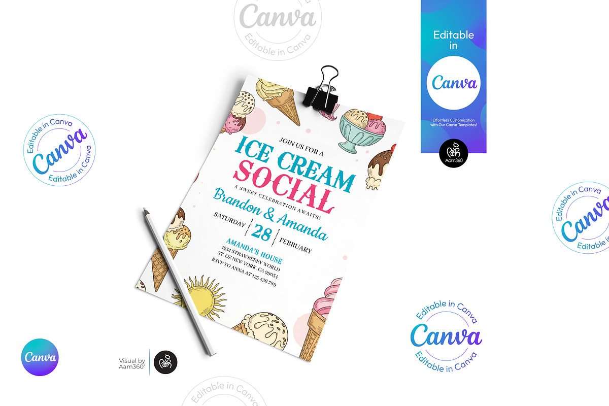 Ice Cream Social Flyer, a Flyer Template by Aam360 (Photo 3 of 3)