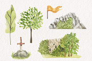 Fairy tale watercolor set, an Illustration by Love Watercolor Store (Thumbnail 6 of 9)
