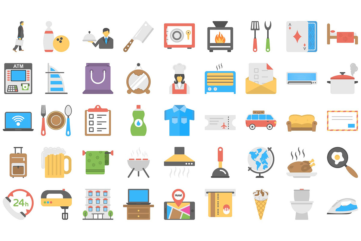 Hotel and Restaurant Icon Set., an Icon by Vector Portal (Photo 3 of 6)