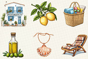 Mediterranean Summer Beach Clipart, an Illustration by OK Design (Thumbnail 4 of 5)
