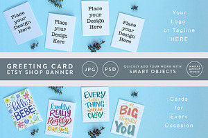 Greeting Card Shop Banner Mockup