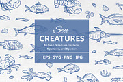 Sea Creatures Set, an Illustration by Checks & Dots (Thumbnail 1 of 4)