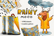 Rainy Mood set, an Animal Illustration by Ekaterina Goncharova (Thumbnail 1 of 5)