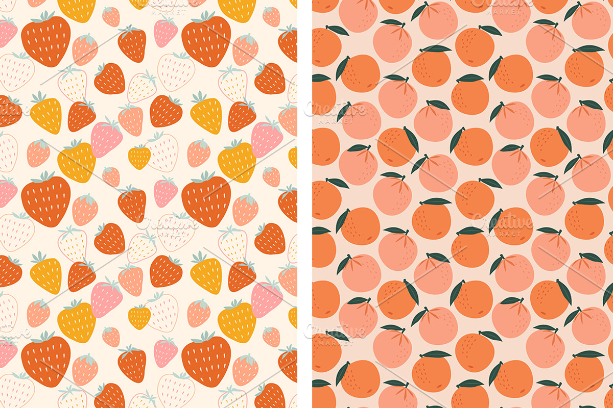 Collections of fruit patterns., a Pattern Graphic by Taya
