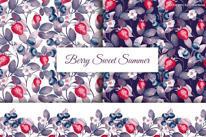 Berry Sweet Summer Patterns, a Decorative Illustration by Gribanessa