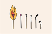 Matches & Fire Illustrations, an Object Illustration by Oktyabr (Thumbnail 2 of 6)