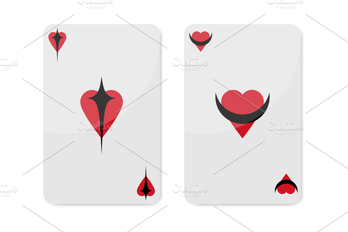 Playing Cards Design with Hearts, a Decorative Illustration by PsychocheArt (Photo 3 of 4)