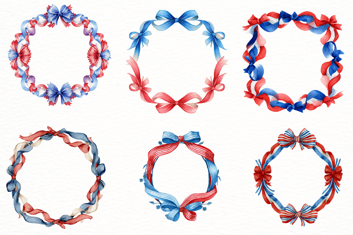 Coquette Patriotic Frames Clipart, an Illustration by Designworld (Photo 4 of 8)
