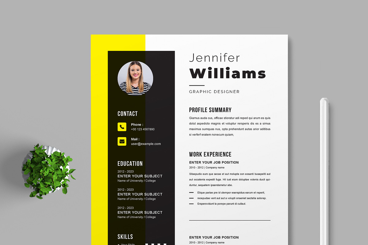 Resume Template, a Stationery Template by MightyDesign (Photo 2 of 8)
