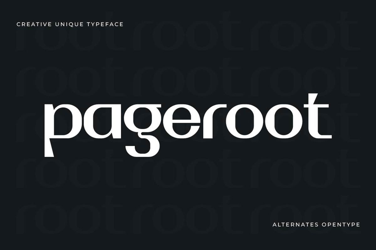 Pageroot – Unique Creative Font, a Sans Serif Font by Artiveko (Photo 1 of 8)