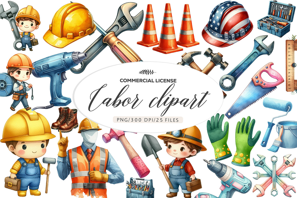 Labor Day Clipart, an Illustration by CreationArt (Photo 1 of 5)