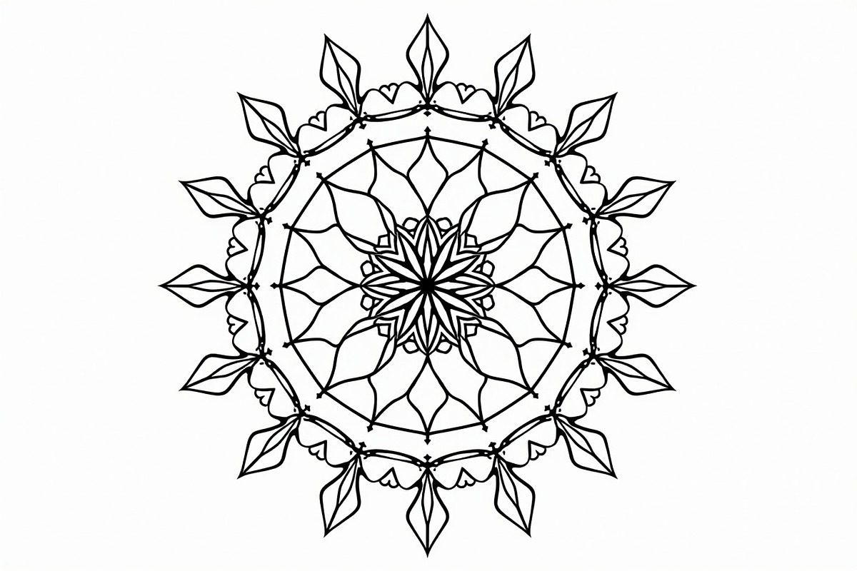 Mandala Art Line Drawing Pack, an Illustration by musafir_fashion (Photo 9 of 11)