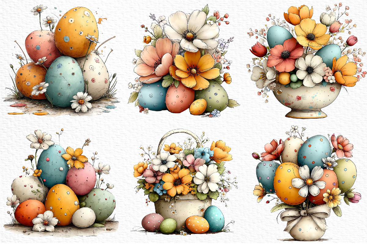 Spring Easter Watercolor Clipart, an Illustration by Craft Nest (Photo 5 of 11)