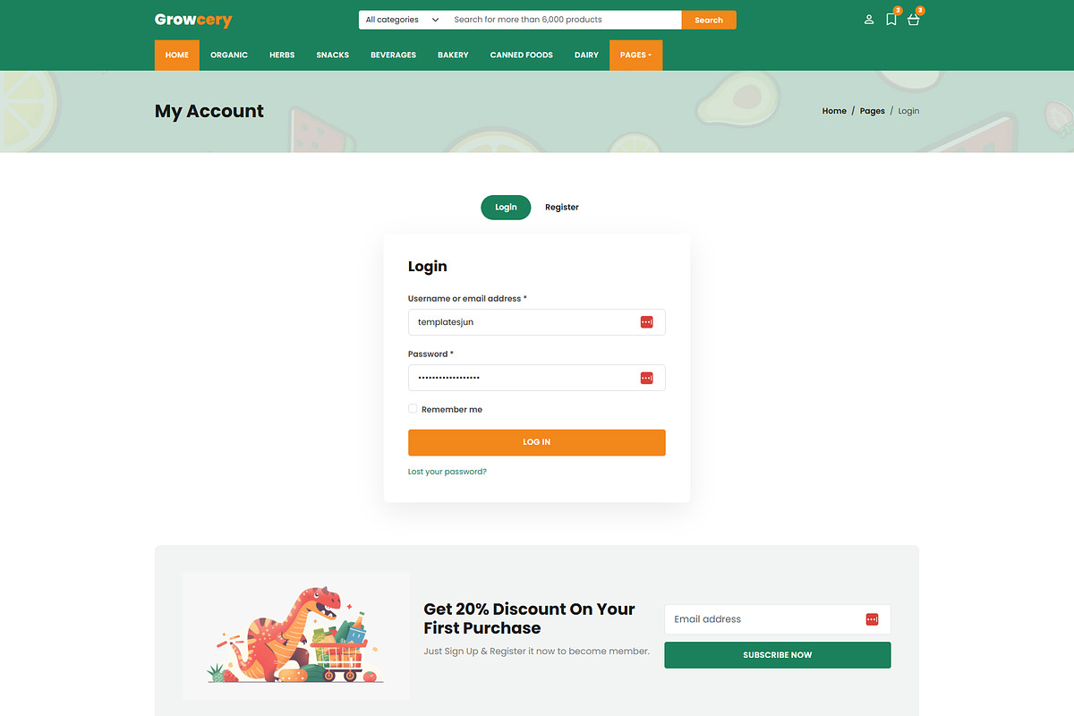 Growcery ECommerce HTML Template, a Bootstrap Template by TemplatesJungle (Photo 3 of 4)