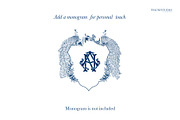 Peacocks Wedding Crest, a Decorative Illustration by Encre Studio (Thumbnail 3 of 5)