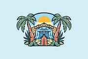 Tropical Waterfall Paradise, an Object Illustration by nomlimo.com (Thumbnail 1 of 2)