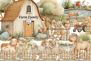 Family Farm animals baby collection, an Illustration by DreamCafeArt