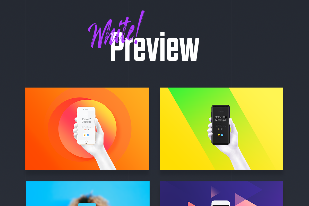 Unicolor & B/W Hands BUNDLE, an iPhone Mockup by Pierre Borodin (Photo 8 of 9)