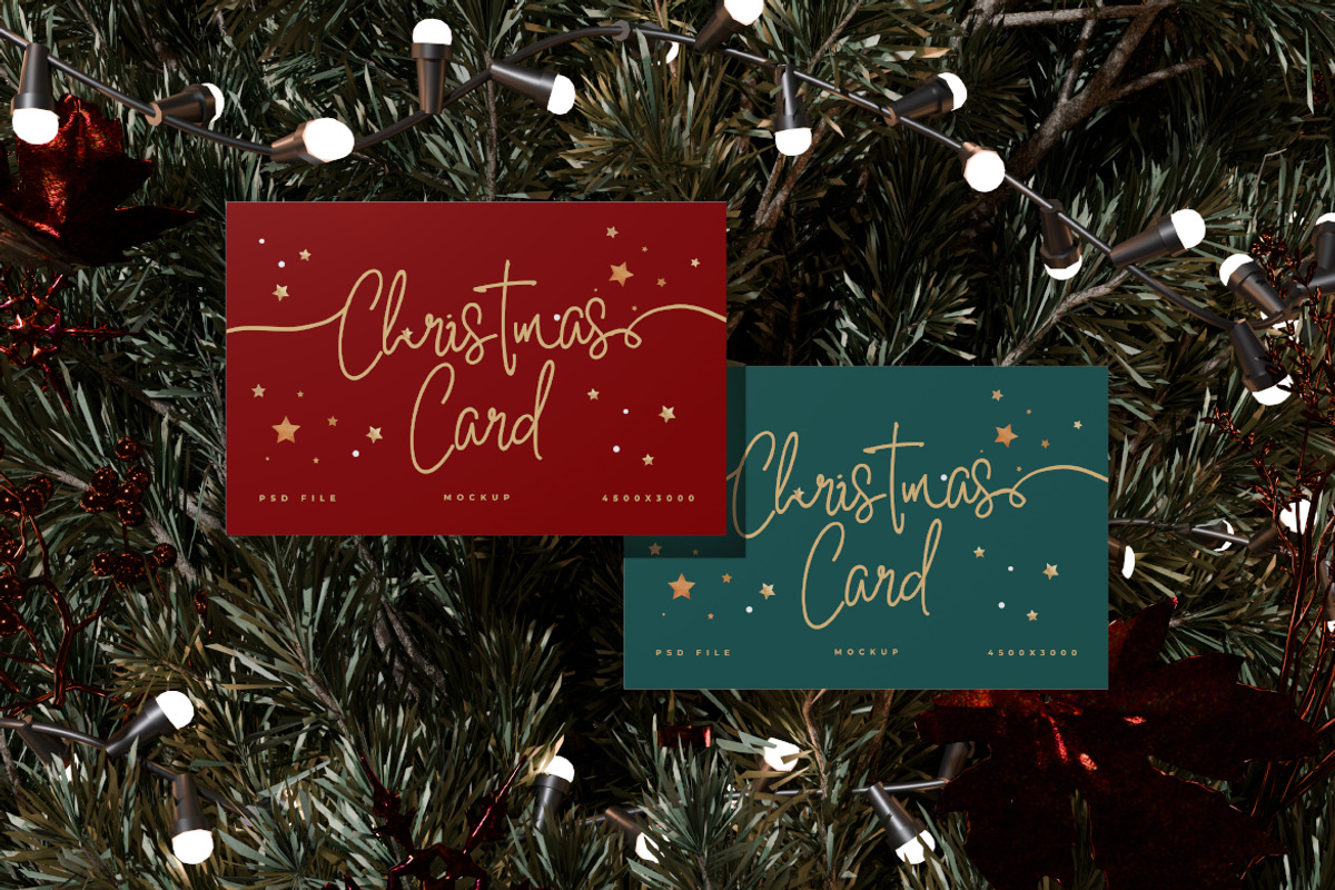Christmas Card Mockup, an Advertising Mockup by Rielismee (Photo 3 of 5)