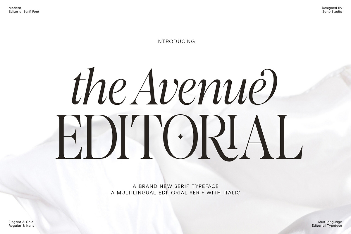 The Avenue Editorial, a Serif Font by Zane Studio (Photo 1 of 19)