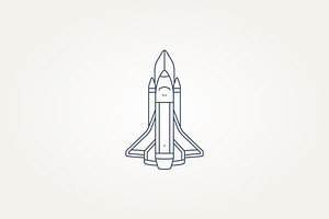 Isolated Rocket Launch Icon Logo